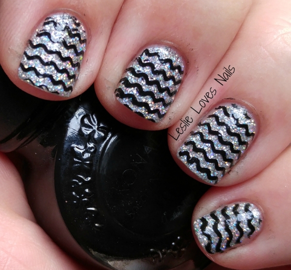 Different Dimension - Big Bang - Stamped with Pet'la plate and Konad black 